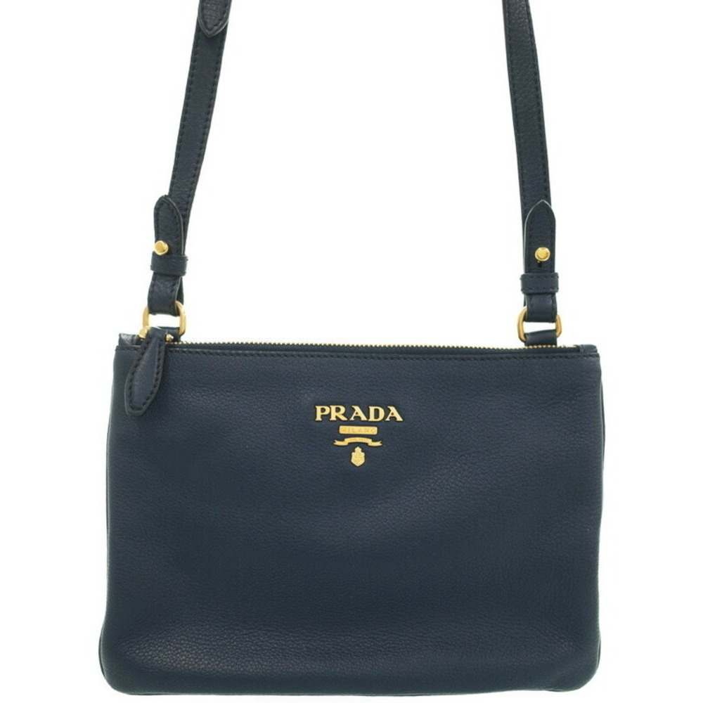 Prada Vitello Phenix leather crossbody bag navy blue